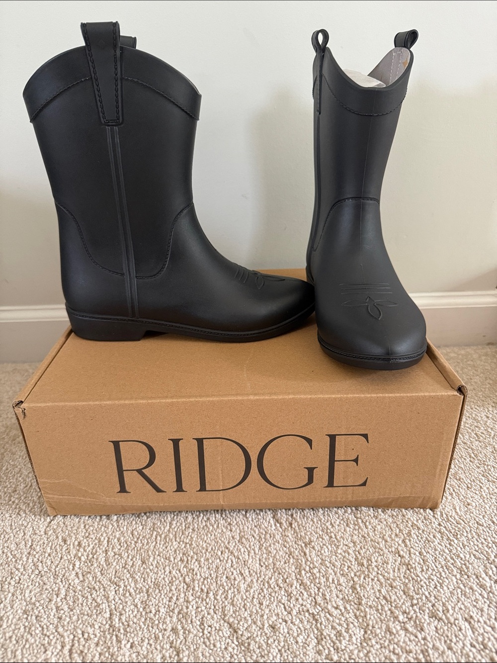 NEW Dakota Ridge Black Western Rain Boots